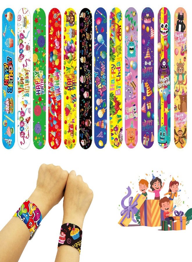 Jubobu Birthday Theme Return Gifts,Slap Bracelets,12Pcs Slap Bracelet Birthday/Party - Image 1